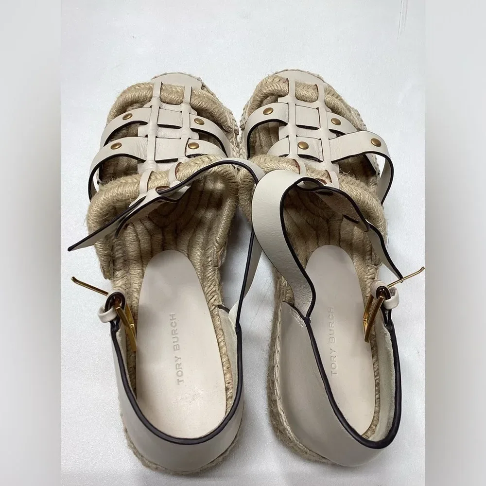 Tory Burch Fisherman Platform‎ Espadrille Sandal Size 10.5